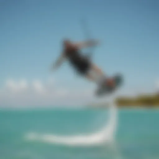 Kiteboarder gliding over turquoise waters in Key West