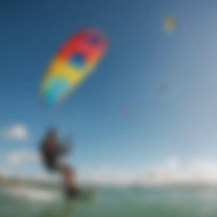 Colorful kites soaring against the blue sky in El Cuyo