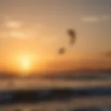 Golden Hour Mastery: Kiteboarding in the Serene Sunset Kiteboarding in Sunset Silhouette