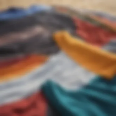 Dynamic kitesurf t-shirt color palette exploration