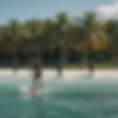 A group of kitesurfing enthusiasts enjoying the water, showcasing community and skill.