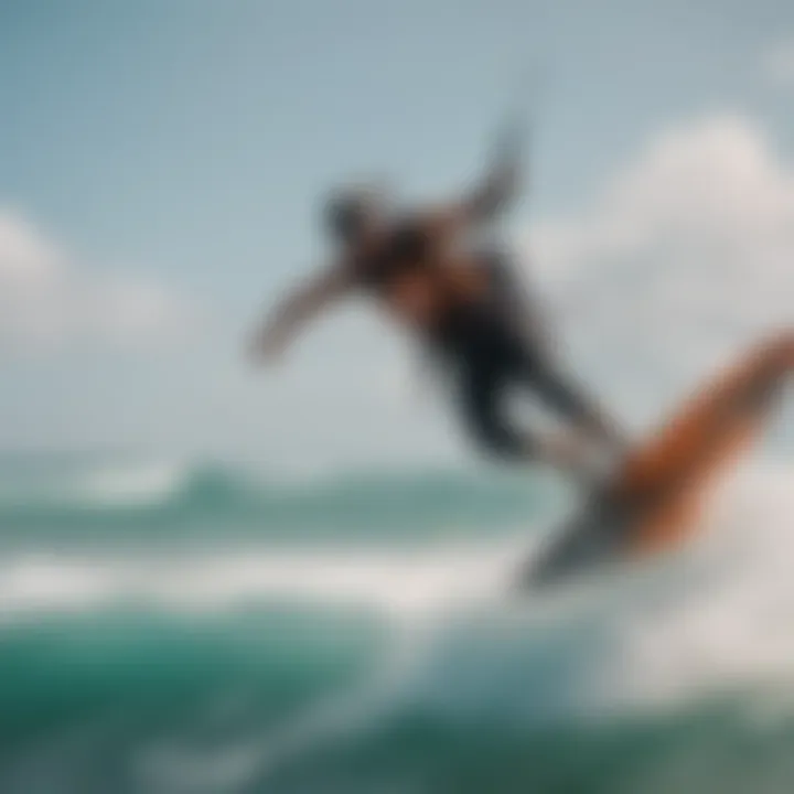 Kitesurfer riding the waves at Diani Beach