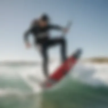 Kitesurfer riding the waves in Langebaan