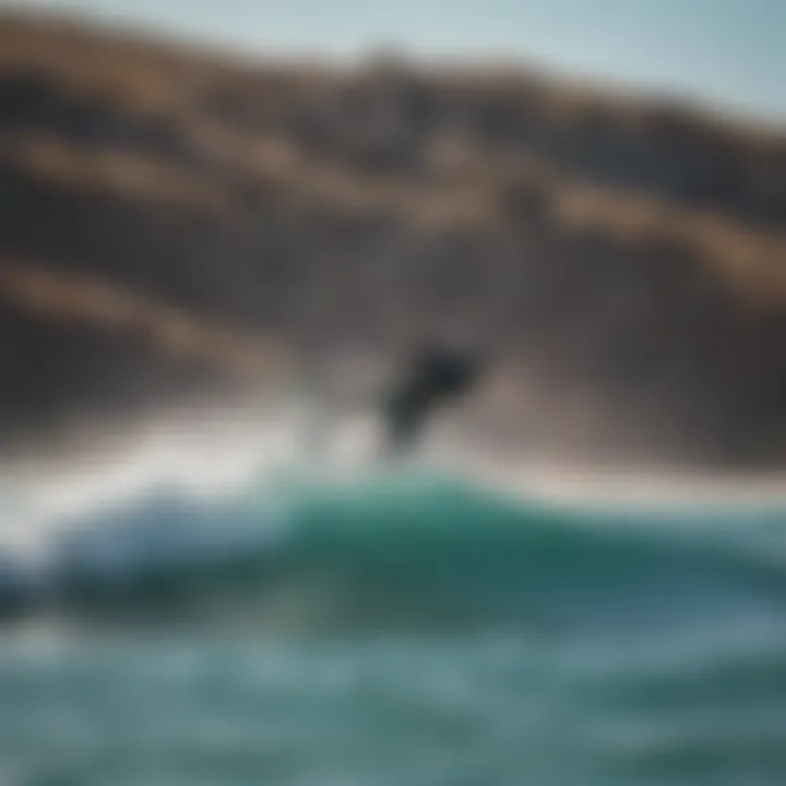 Kitesurfers gliding through turquoise waves in San Carlos