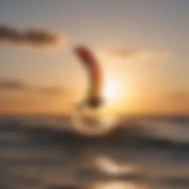 Stunning view of kitesurfers on the water at sunset