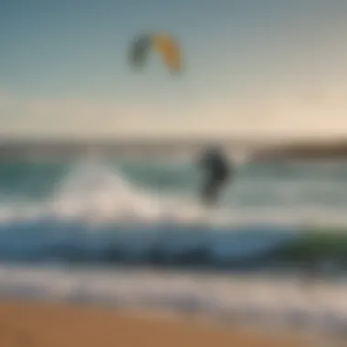 Kitesurfing scene showcasing anchored kites in action