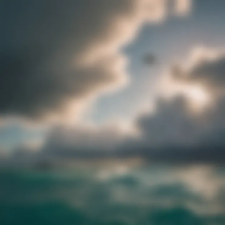 Kitesurfing in Aruba with Dramatic Clouds