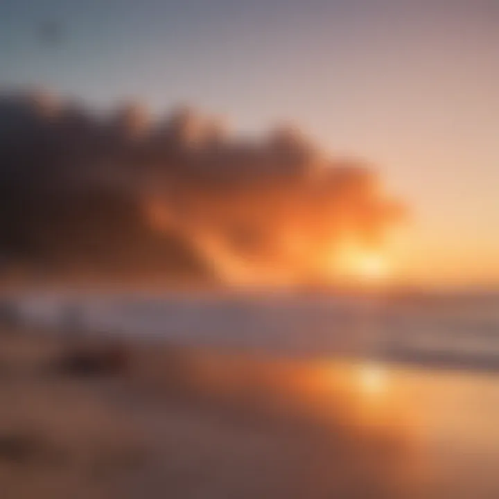 A vibrant community of kitesurfers enjoying a beach bonfire