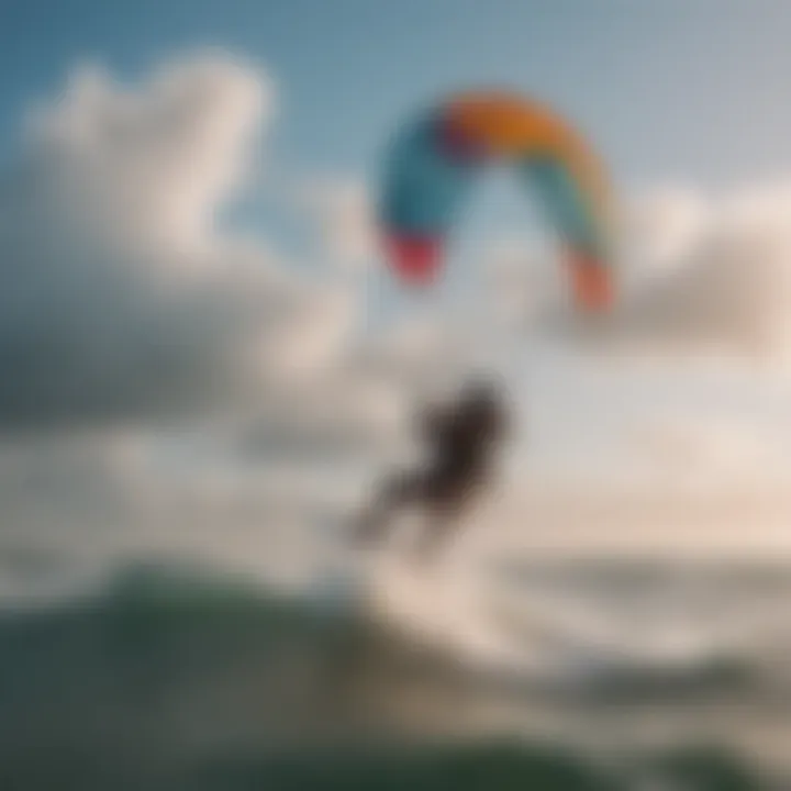 A vibrant kitesurfing scene showcasing a diverse group of enthusiasts harnessing the wind and waves.