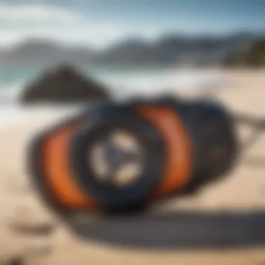 Kitesurfing Equipment with Cape Town Beach Background