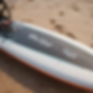 Close-up of a high-quality kitesurfing board