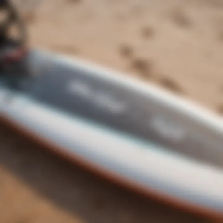 Close-up of a high-quality kitesurfing board