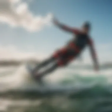 An experienced kitesurfer enjoying the waves