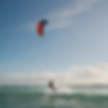 Kitesurfing session on a sunny day at the Florida Panhandle