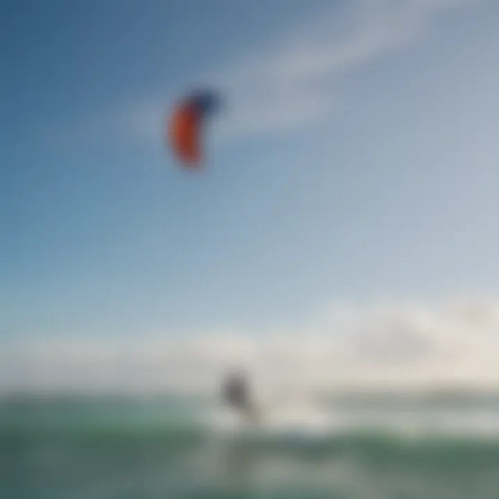 Kitesurfing session on a sunny day at the Florida Panhandle