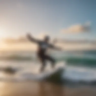 Kitesurfing instructor demonstrating techniques on the beach