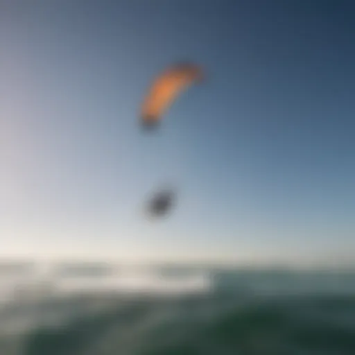 A dynamic aerial view of a kitesurfer performing impressive tricks with the real kite in action