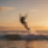 Kitesurfing at Sunset on Hardings Beach