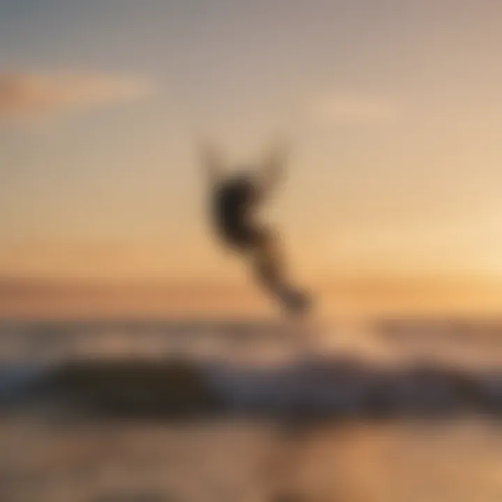 Kitesurfing at Sunset on Hardings Beach