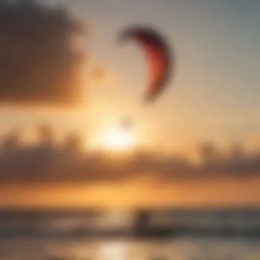 Kites fluttering in the wind against the backdrop of a picturesque Punta Cana sunset