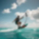 A kitesurfer soaring through the turquoise waters in Punta Cana