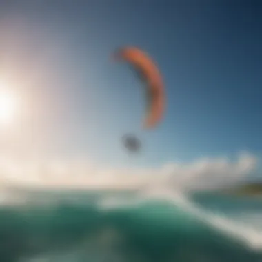 Kite surfer performing tricks under the Dominican sun