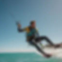 Kitesurfing in turquoise waters