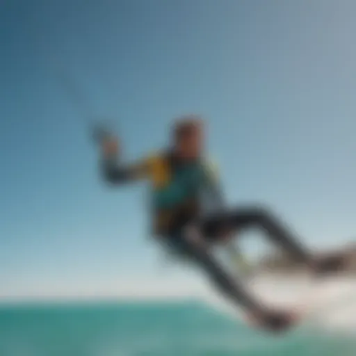 Kitesurfing in turquoise waters