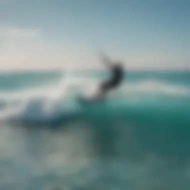 Kitesurfing Over Turquoise Waves