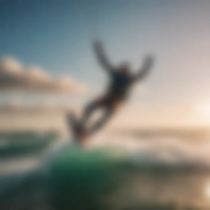 Kitesurfing enthusiast enjoying a ride with an Ozone kite