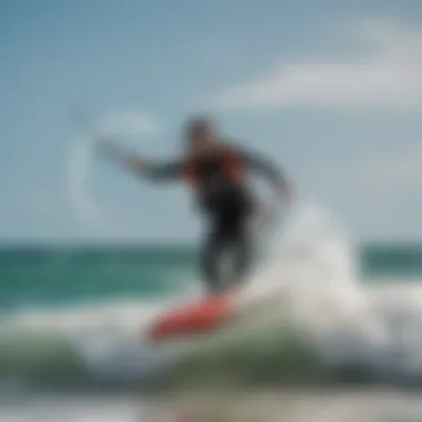 Dynamic kitesurfing action in crystal clear waters