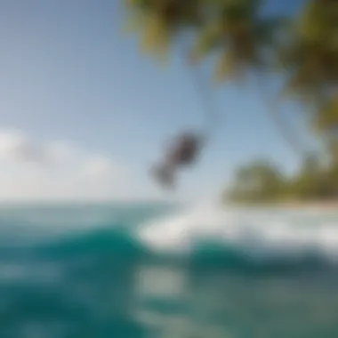 Kiteboarding adventure in a tropical paradise