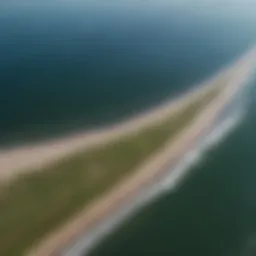 Aerial view of Lake Erie showcasing strong wind patterns