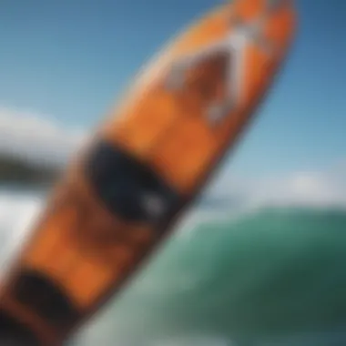 Close-up of Liquid Force kiteboard design and features