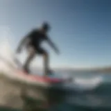 Dynamic view of Liquid Force kiteboard on water