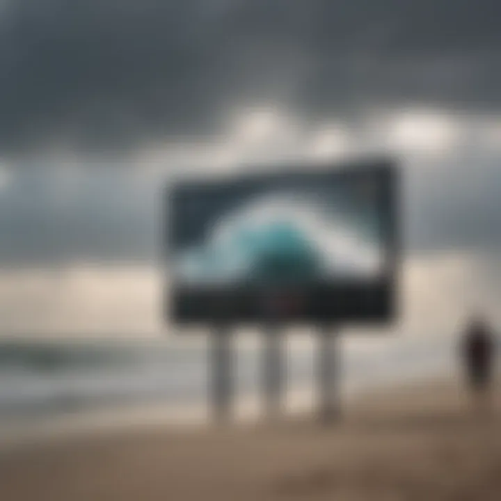 Real-time weather updates displayed on digital screen for New Smyrna Beach