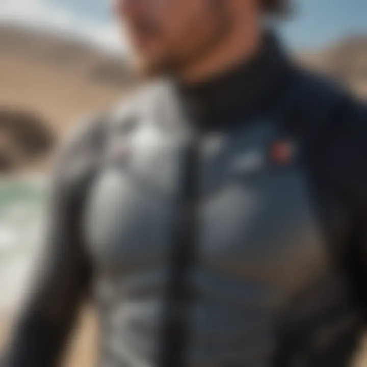 Close-up of long sleeve vest material designed for flexibility and movement