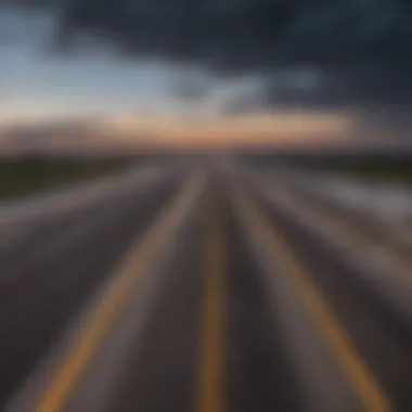 Manchester Airport Runway at Dusk