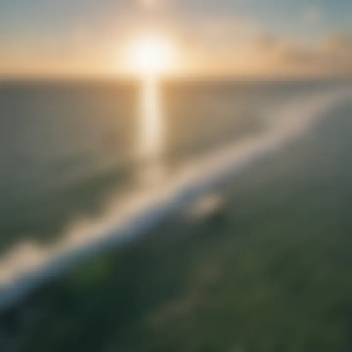 Aerial view of kitesurfers enjoying the waves off Marco Island