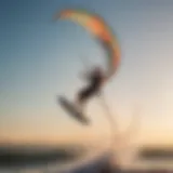 Kite surfer catching the wind in a graceful motion