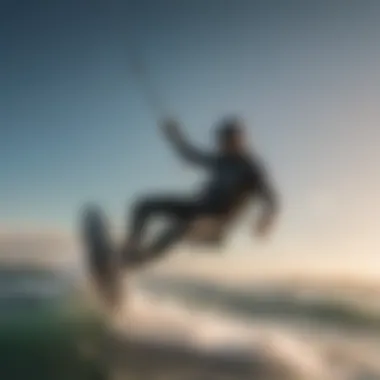 A skilled kitesurfer executing a stunning maneuver over water