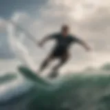 Rider gracefully carving through the waves