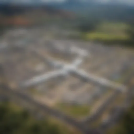 Aerial view of Maui Airport showcasing terminal layouts and surrounding scenery