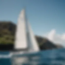 Graceful Sailboat gliding through Maui's Crystal Waters