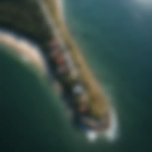 Aerial view of McKinney coastline during a sunny day