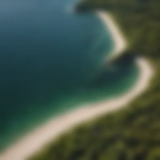 Aerial view of Lake Michigan coastline