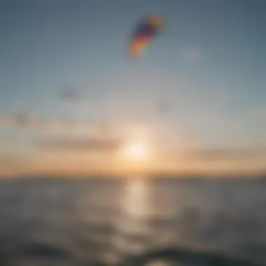 Colorful kites soaring in the wind over Lake Huron