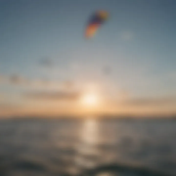 Colorful kites soaring in the wind over Lake Huron