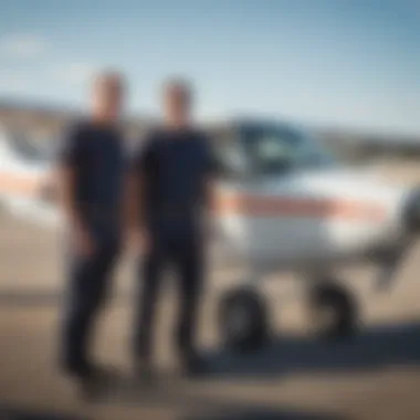 Pilots preparing for takeoff at Montauk Airport