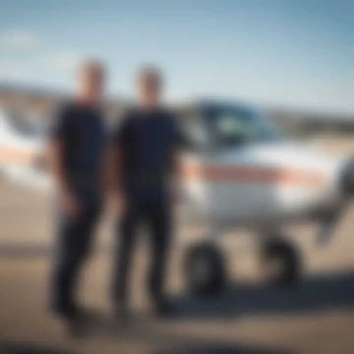 Pilots preparing for takeoff at Montauk Airport